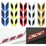 2 sets koolstofvezel waarschuwing sticker auto anti-botsing strip bladplaat reflecterende sticker kap lichte wenkbrauw anti-botsing druppels sticker (6 stks (fluorescerend geel))