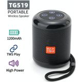 T&G TG519 TWS HiFi Portable Bluetooth Speaker Subwoofer Outdoor Wireless Column Speakers Support TF Card / FM / 3.5mm AUX / U Disk / Hands-free Call(Peacock Blue)