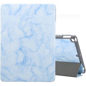 For iPad 10.2 inch Marble Texture Pattern Horizontal Flip Leather Case  with Three-folding Holder & Pen Slot & Sleep / Wake-up Function(Blue)