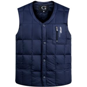 White Duck Down Jacket Vest Men Middle-aged Autumn Winter Warm Sleeveless Coat  Size:XXL(Blue)