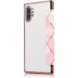 For Samsung Galaxy Note10+ Bronzing Plating PU + TPU Horizontal Flip Leather Case with Holder & Card Slot(Pink White)