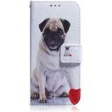 Pug Pattern Coloured Drawing Horizontal Flip Leather Case for Huawei Mate 20 Lite  with Holder & Card Slots & Wallet