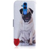 Pug Pattern Coloured Drawing Horizontal Flip Leather Case for Huawei Mate 20 Lite  with Holder & Card Slots & Wallet
