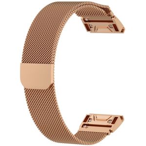 For Garmin Fenix 5X Milanese Replacement Wrist Strap Watchband(Rose Gold)