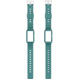 Voor Fitbit Charge 3 S Silicone One Body Armor Watch Strap (Green Pine Needles)