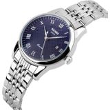 SKMEI 9058 Multifunctional Outdoor Fashion Waterproof Steel Strip Quartz Wrist Watch(Women Style Blue)
