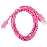3m Nylon Netting Style USB Data Transfer Charging Cable  For iPhone 6 & 6 Plus  iPhone 6s & 6s Plus  iPhone 5 & 5S & 5C  Compatible with up to iOS 11.02(Magenta)