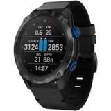 Voor Garmin Descent MK 2i 26mm lederen stalen gesp horlogeband