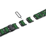 For Samsung Galaxy Watch Active2 44mm / Watch Active2 40mm / Watch Active Stainless Steel Diamond Encrusted Replacement Watchbands(Black+Green)