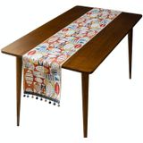 Home Chenille Polyester Tassel Table Runner  Grootte: 33x140cm (Surplus Elk jaar)