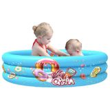 Household Indoor and Outdoor Children Round Three Rings Inflatable Swimming Pool Ball Pool  Size:110 x 30cm(Blue Donut)