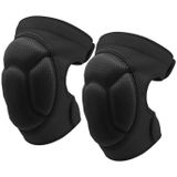 2 Pairs HX-0211 Anti-Collision Sponge Knee Pads Volleyball Football Dance Roller Skating Protective Gear  Specification: M (Black)