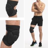 2 Pairs HX-0211 Anti-Collision Sponge Knee Pads Volleyball Football Dance Roller Skating Protective Gear  Specification: M (Black)