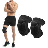 2 Pairs HX-0211 Anti-Collision Sponge Knee Pads Volleyball Football Dance Roller Skating Protective Gear  Specification: M (Black)