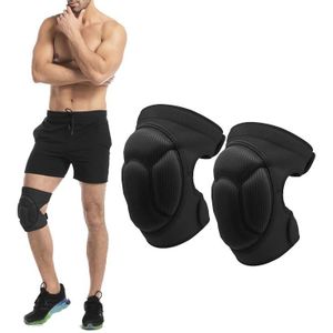 2 Pairs HX-0211 Anti-Collision Sponge Knee Pads Volleyball Football Dance Roller Skating Protective Gear Specification: M (Black)