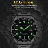 OCHSTIN 7019A multifunctioneel quartz waterdicht lichtgevend stalen band herenhorloge (zwart + zilver)