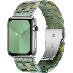 Hars horlogeband met vijf kralen voor Apple Watch Series 7 41 mm / 6 & SE & 5 & 4 40 mm / 3 & 2 & 1 38 mm (Aurora Green)
