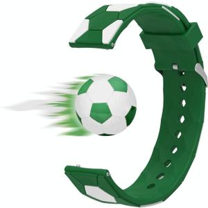 Voor Samsung Galaxy Watch5 / 5 Pro 20mm voetbalstijl metalen connector siliconen horlogeband (groen + wit)
