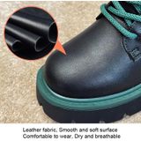 Martin-laarzen met dikke zolen van leer voor dames  kleine korte laarzen  maat: 33(20302 met fluweel)
