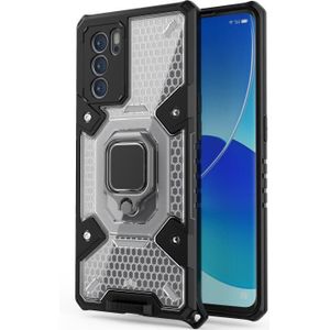 For OPPO Reno6 Pro Space PC + TPU Ring Holder Protective Case(White)