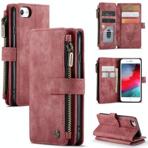 Caseme-C30 PU + TPU Multifunctionele Horizontale Flip Lederen Case met Houder & Card Slot & Portemonnee & Rits Pocket voor iPhone SE 2020 / 8/7 / 6
