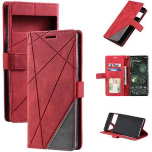 For Google Pixel 6 Skin Feel Splicing Leather Phone Case(Red)