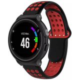 Voor Garmin Forerunner 230 tweekleurige geperforeerde ademende siliconen horlogeband (zwart + rood)