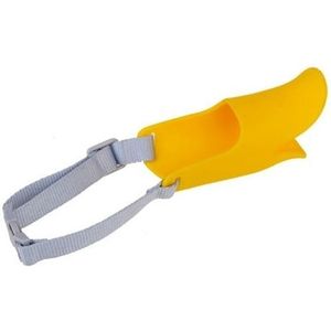 Cute Duck Mouth Shape Silicone Muzzle for Pet Dog  Size: M (Yellow)