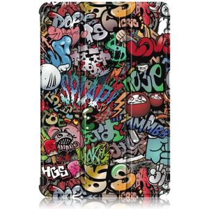 For Huawei Enjoy Tablet 2 10.1 inch / Honor Pad 6 10.1 inch Colored Drawing Pattern Horizontal Flip Leather Case with Three-folding Holder & Sleep / Wake-up Function(Graffiti)