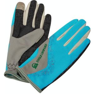 JUNGLE LEOPARD Outdoor Sports Mountaineering Full Finger Gloves Mesh Touch Screen Anti-Skid Gloves  Size: S(Lake Blue+Gray)