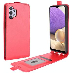 For Samsung Galaxy A32 5G R64 Texture Single Vertical Flip Leather Protective Case with Card Slots & Photo Frame(Red)