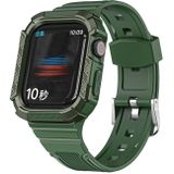 Two-color Integrated Watchband For Apple Watch Series 7 41mm / 6&SE&5&4 40mm(Alfalfa + GreenFrame)