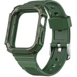 Two-color Integrated Watchband For Apple Watch Series 7 41mm / 6&SE&5&4 40mm(Alfalfa + GreenFrame)