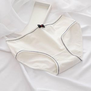 6 PCS Bowknot Morandi Simple Girly Cotton Panties (Color:White Size:XXL)