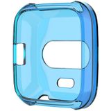 For Fitbit Versa Lite Smart Watch Silicone Protective Case(Transparent Blue)