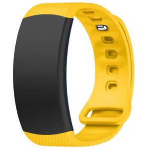Silicone Wrist Strap Watch Band for Samsung Gear Fit2 SM-R360  Wrist Strap Size:150-213mm(Yellow)