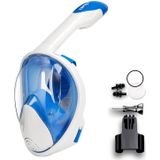 COPOZZ Snorkeling Mask Full Dry Snorkel Swimming Equipment  Size: S(White Blue)