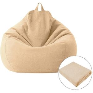 Lazy Sofa Bean Bag Chair Fabric Cover  Size:100 x 120cm(Khaki)