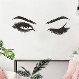 2 PCS/Set Makeup Shop Beauty Studio Decoration Personality Eyebrow Wall Sticker  Size:57x19cm(Black)