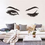 2 PCS/Set Makeup Shop Beauty Studio Decoration Personality Eyebrow Wall Sticker  Size:57x19cm(Black)