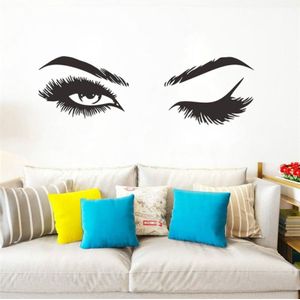 2 PCS/Set Makeup Shop Beauty Studio Decoration Personality Eyebrow Wall Sticker  Size:57x19cm(Black)