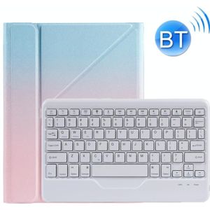 B011 Splittable Bluetooth Keyboard Leather Case with Triangle Holder & Pen Slot For iPad Pro 11 inch 2021 & 2020 & 2018 / Air 4 10.9 inch(Gradient Blue Pink)