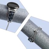 Voor Google Pixel Watch 20 mm diamanten ketting verstelbare horlogeband (zilver + blauw)