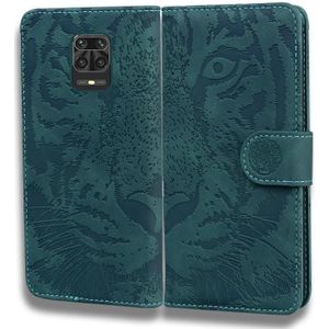 For Xiaomi Redmi Note 9S / Note 9 Pro / Note 9 Pro Max Tiger Embossing Pattern Horizontal Flip Leather Case with Holder & Card Slots & Wallet(Green)