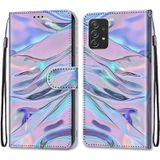 For Samsung Galaxy A53 5G Coloured Drawing Cross Texture Horizontal Flip PU Phone Leather Case with Holder & Card Slots & Wallet & Lanyard(Colorful Layer(Fluorescent Water Pattern)