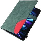 Dual-Color Splicing Horizontale Flip PU Lederen Case met Houder & Card Slots voor iPad Pro 12.9 (2020/2021/2018) (Groen)