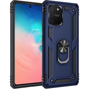 For Galaxy A91 / S10 Lite Shockproof TPU + PC Protective Case with 360 Degree Rotating Holder(Blue)