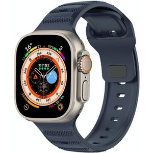Voor Apple Watch Ultra 49 mm Dot Texture Fluororubber Watch Band (Midnight Blue)