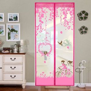 Summer Anti-Mosquit Curtain Encryption Magnetic Screen  Size:90x210cm(Pink)
