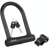 WEST BIKING Extra Large U-Shaped Bicycle Key Anti-Theft Lock(Black)